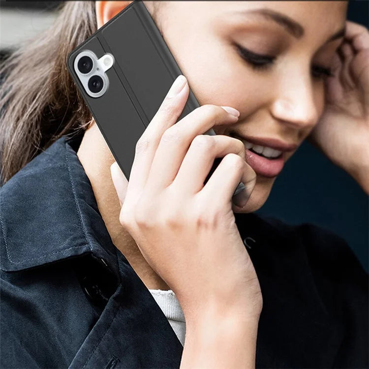 For iPhone 16 Plus Case Card Slot Stand Strong Magnetic Closure PU Leather Phone Cover