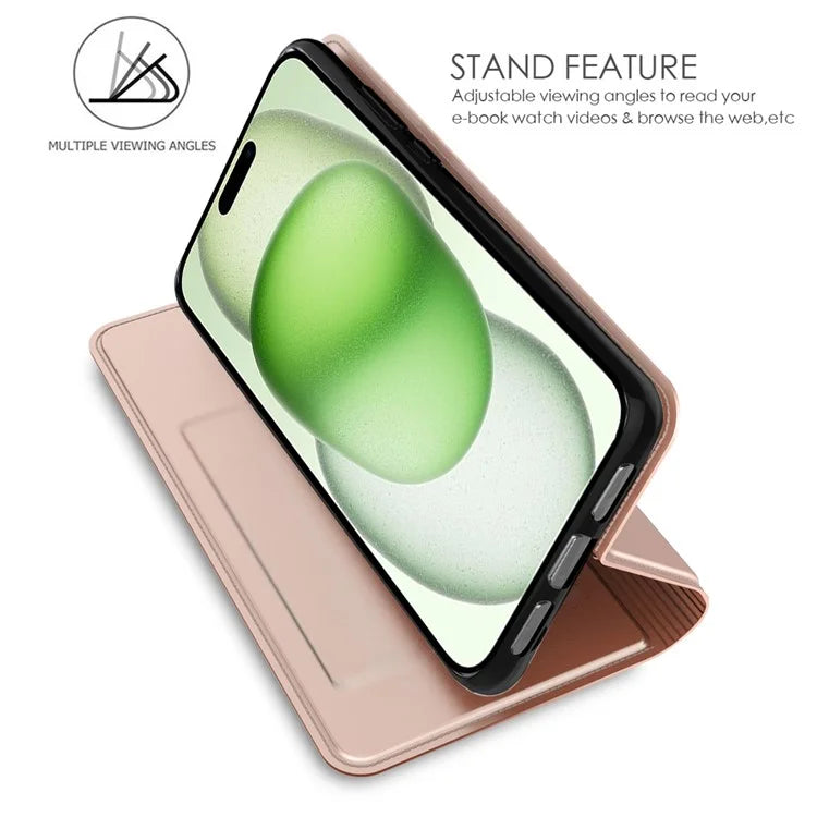 For iPhone 16 Plus Case Card Slot Stand Strong Magnetic Closure PU Leather Phone Cover