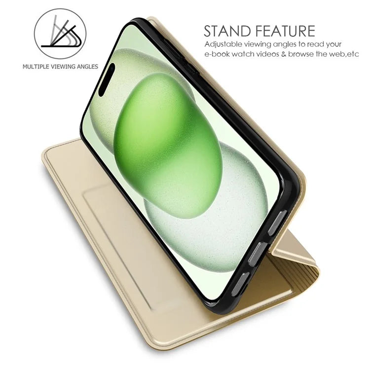 For iPhone 16 Plus Case Card Slot Stand Strong Magnetic Closure PU Leather Phone Cover