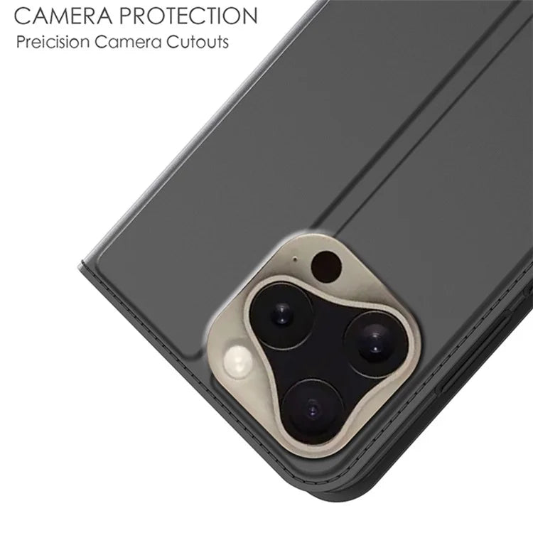 For iPhone 16 Pro Max Case PU Leather Card Holder Flip Phone Cover Strong Magnetic Closure