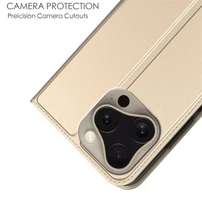 For iPhone 16 Pro Max Case PU Leather Card Holder Flip Phone Cover Strong Magnetic Closure