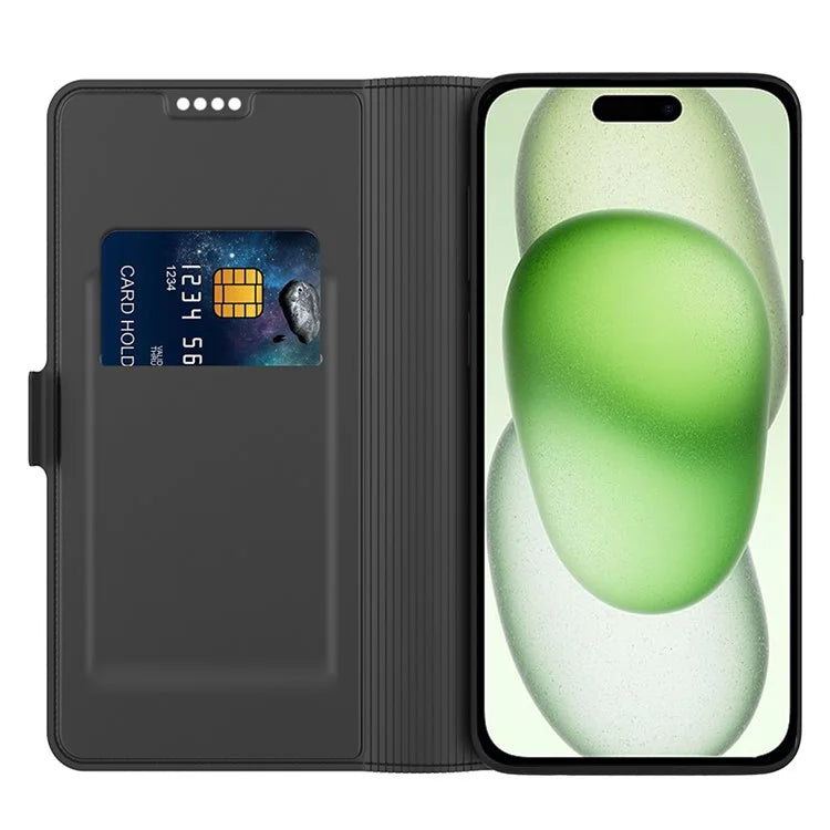 For iPhone 16 Case Card Holder PU Leather Full Protection Phone Cover