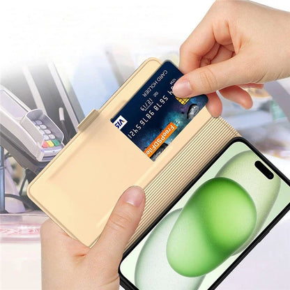 For iPhone 16 Case Card Holder PU Leather Full Protection Phone Cover