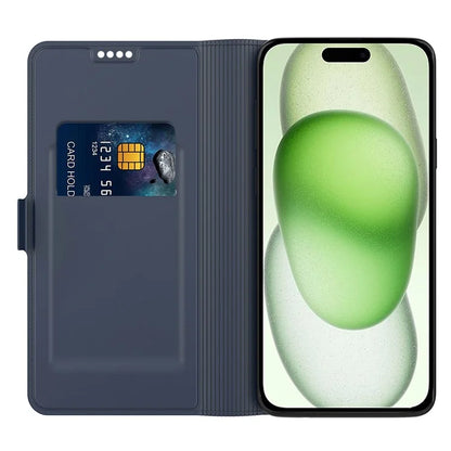 For iPhone 16 Case Card Holder PU Leather Full Protection Phone Cover