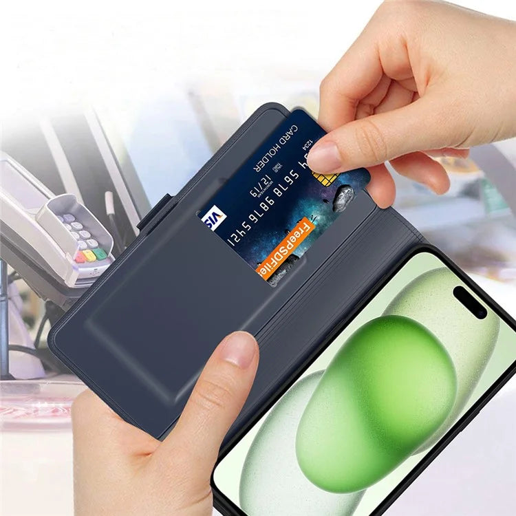 For iPhone 16 Case Card Holder PU Leather Full Protection Phone Cover