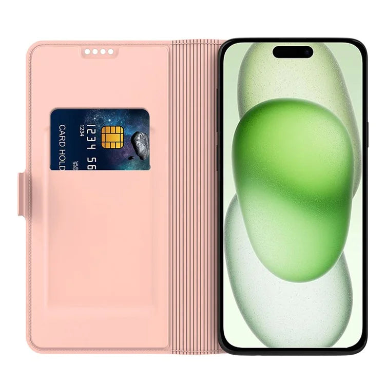 For iPhone 16 Case Card Holder PU Leather Full Protection Phone Cover
