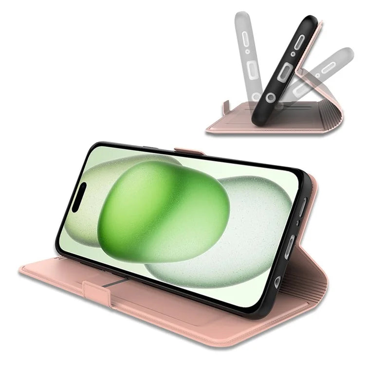 For iPhone 16 Case Card Holder PU Leather Full Protection Phone Cover