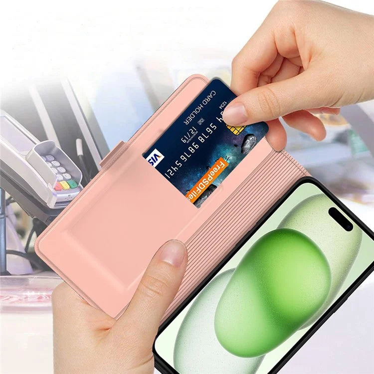 For iPhone 16 Case Card Holder PU Leather Full Protection Phone Cover