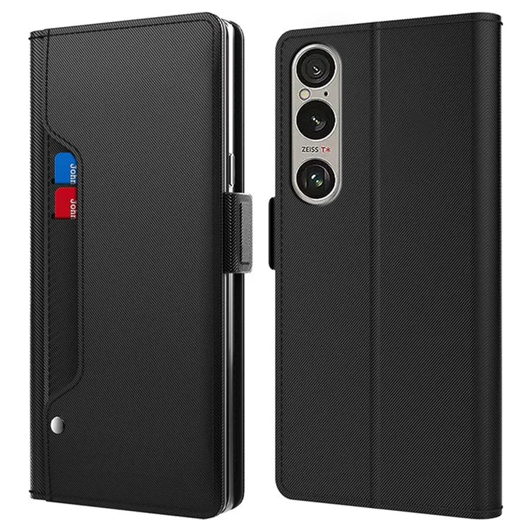 For Sony Xperia 1 VI Case Mirror View Standing PU Leather Phone Cover