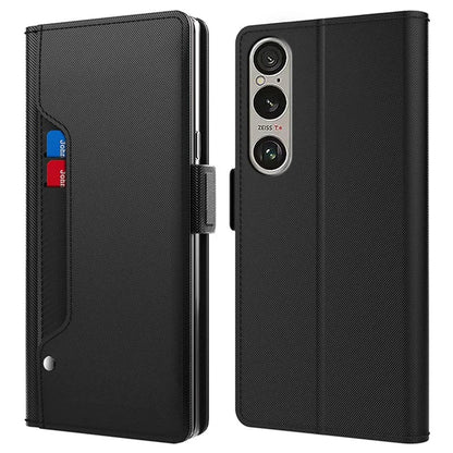 For Sony Xperia 1 VI Case Mirror View Standing PU Leather Phone Cover