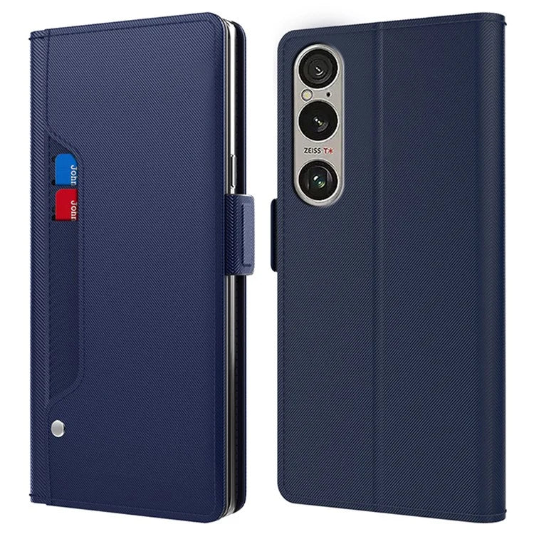 For Sony Xperia 1 VI Case Mirror View Standing PU Leather Phone Cover
