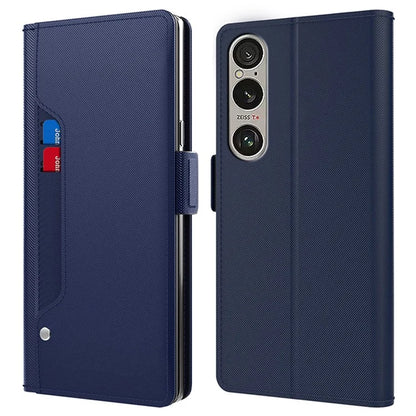 For Sony Xperia 1 VI Case Mirror View Standing PU Leather Phone Cover