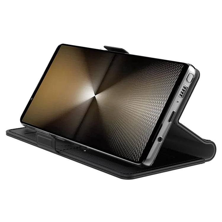 For Sony Xperia 1 VI Case Mirror View Standing PU Leather Phone Cover