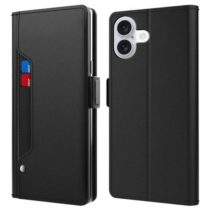 For iPhone 16 Plus Case Magnetic Clasp Protect PU Leather Mirror Phone Cover