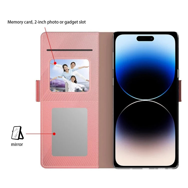 For iPhone 16 Plus Case Magnetic Clasp Protect PU Leather Mirror Phone Cover