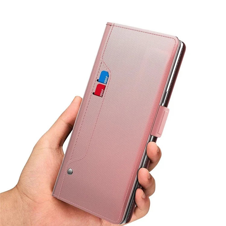 For iPhone 16 Plus Case Magnetic Clasp Protect PU Leather Mirror Phone Cover