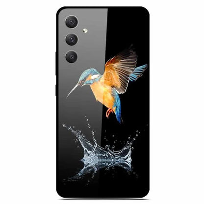 For Samsung Galaxy A35 5G Case Pattern Printing Tempered Glass Anti-Scratch Phone Cover
