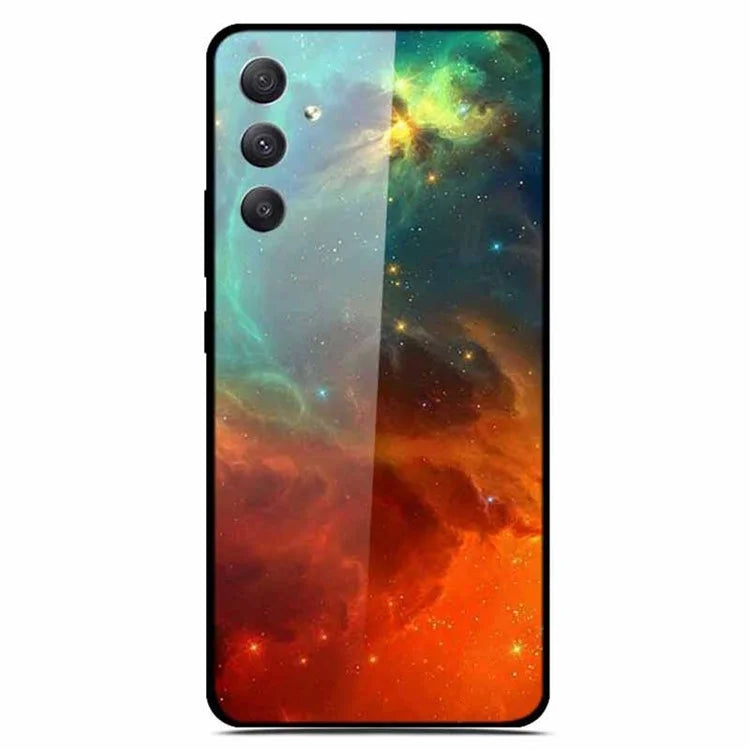 For Samsung Galaxy A35 5G Case Pattern Printing Tempered Glass Anti-Scratch Phone Cover