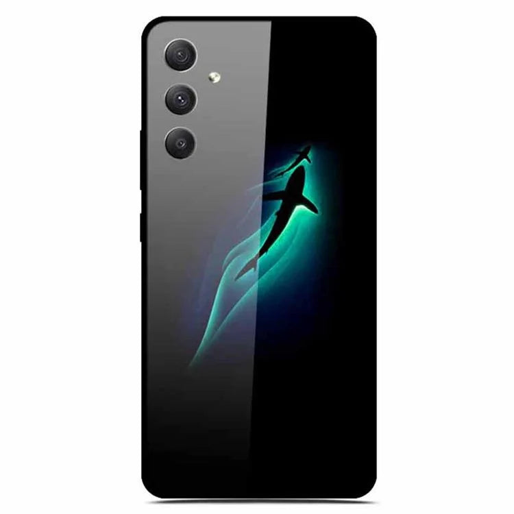For Samsung Galaxy A35 5G Case Pattern Printing Tempered Glass Anti-Scratch Phone Cover
