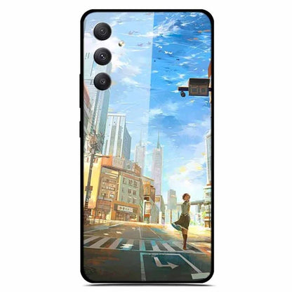 For Samsung Galaxy A35 5G Case Pattern Printing Tempered Glass Anti-Scratch Phone Cover