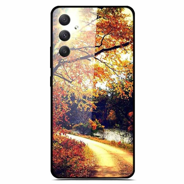 For Samsung Galaxy A35 5G Case Pattern Printing Tempered Glass Anti-Scratch Phone Cover