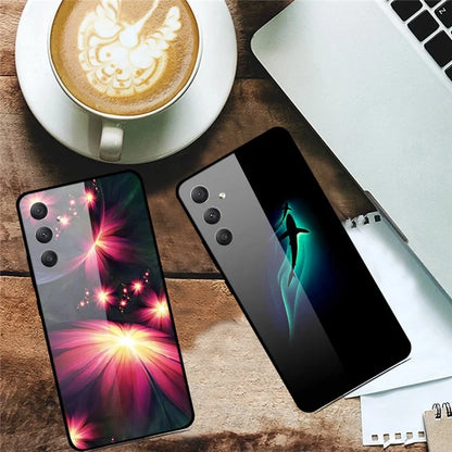 For Samsung Galaxy A35 5G Case Pattern Printing Tempered Glass Anti-Scratch Phone Cover