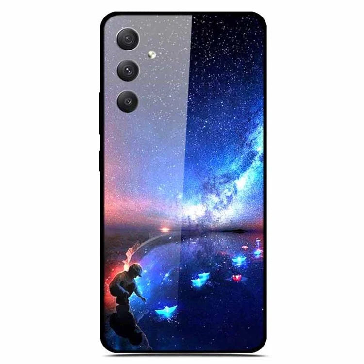 For Samsung Galaxy A35 5G Case Pattern Printing Tempered Glass Anti-Scratch Phone Cover