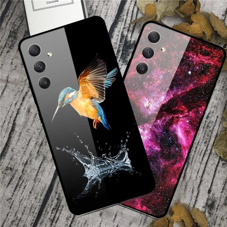 For Samsung Galaxy A35 5G Case Pattern Printing Tempered Glass Anti-Scratch Phone Cover
