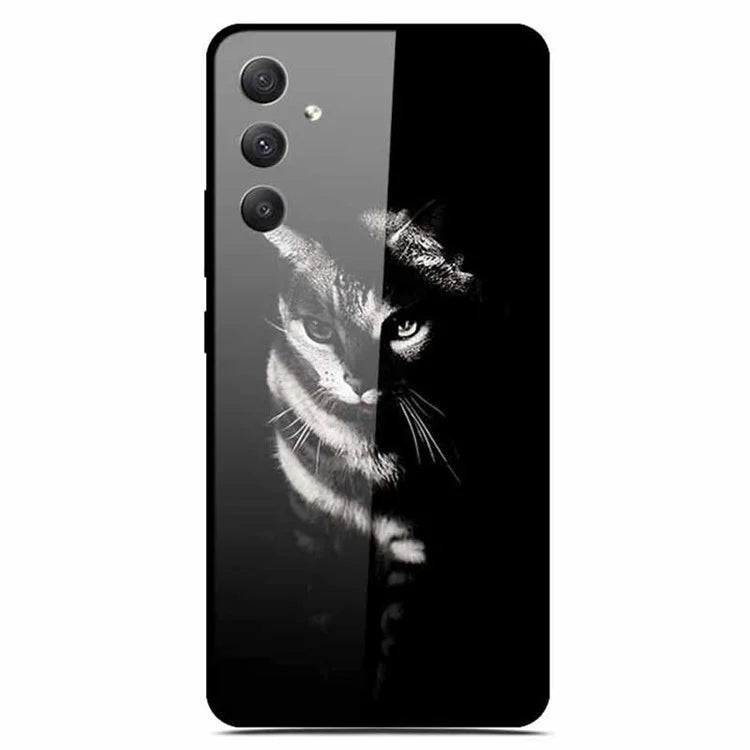 For Samsung Galaxy A35 5G Case Pattern Printing Tempered Glass Anti-Scratch Phone Cover