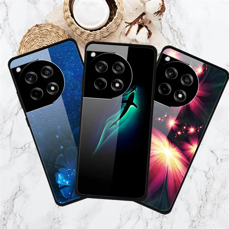 For OnePlus 12R 5G / Ace 3 5G Phone Case Pattern Printing Anti-Drop PC+Tempered Glass+TPU Cover