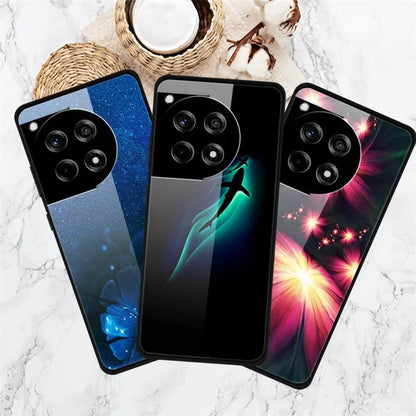 For OnePlus 12R 5G / Ace 3 5G Phone Case Pattern Printing Anti-Drop PC+Tempered Glass+TPU Cover