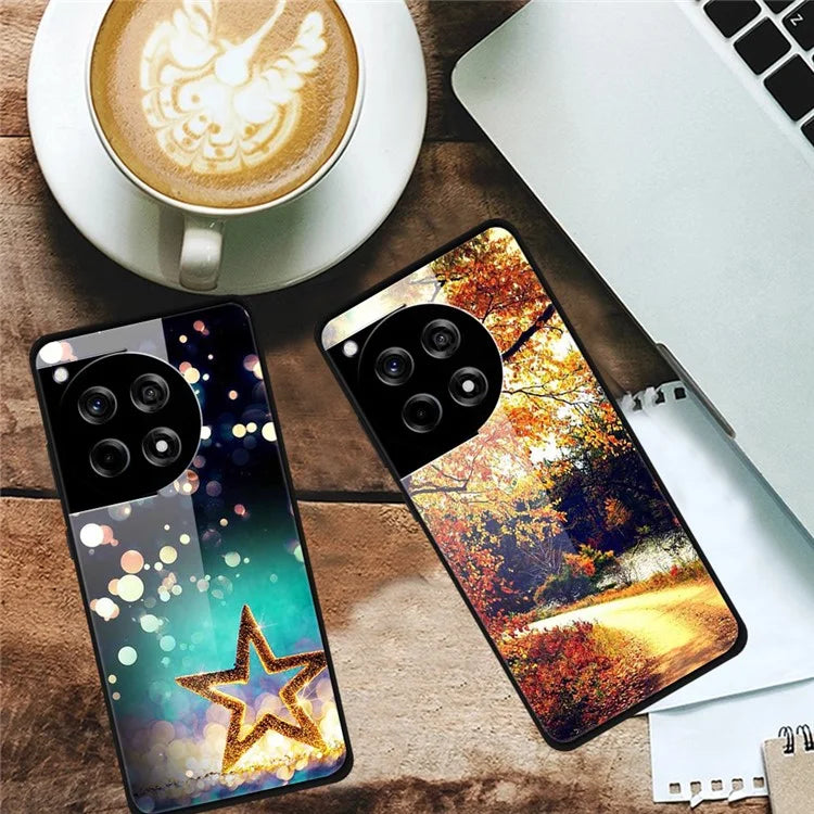 For OnePlus 12R 5G / Ace 3 5G Phone Case Pattern Printing Anti-Drop PC+Tempered Glass+TPU Cover