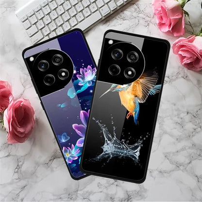 For OnePlus 12R 5G / Ace 3 5G Phone Case Pattern Printing Anti-Drop PC+Tempered Glass+TPU Cover