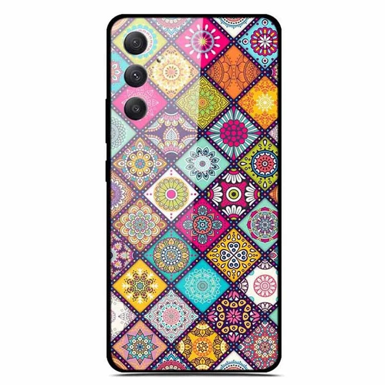 For Samsung Galaxy A35 5G Case Pattern Printing Tempered Glass Anti-Scratch Cell Phone Cover