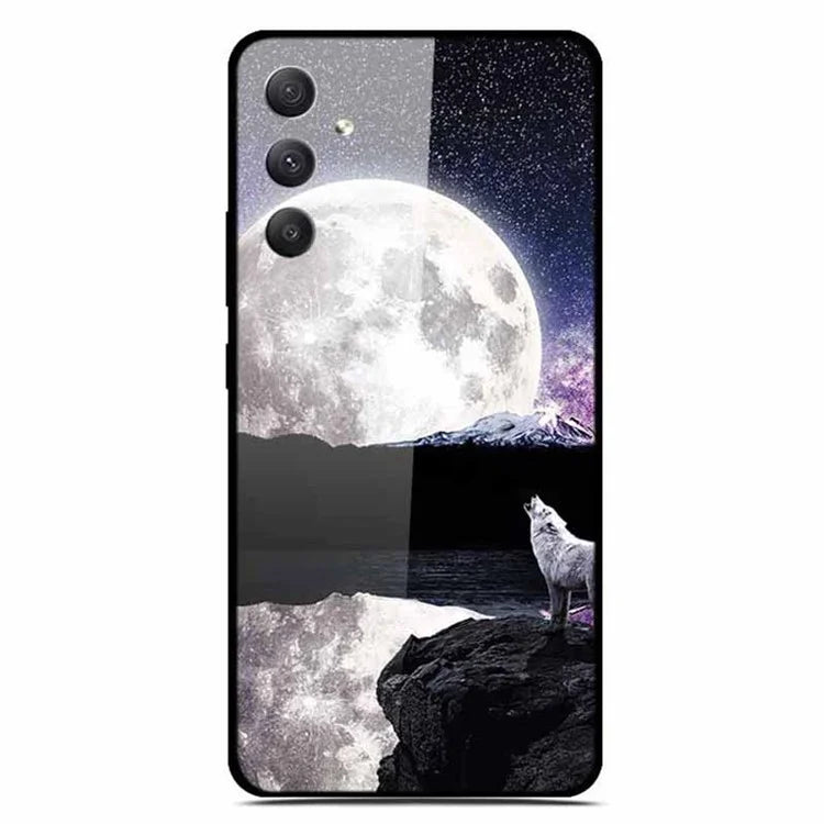 For Samsung Galaxy A35 5G Case Pattern Printing Tempered Glass Anti-Scratch Cell Phone Cover