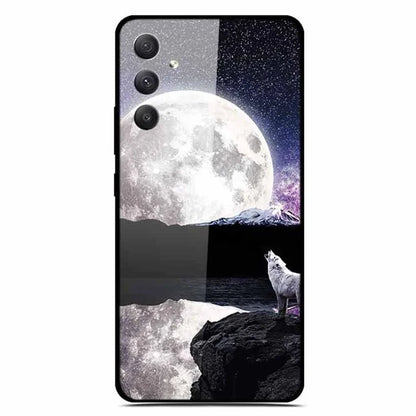 For Samsung Galaxy A35 5G Case Pattern Printing Tempered Glass Anti-Scratch Cell Phone Cover