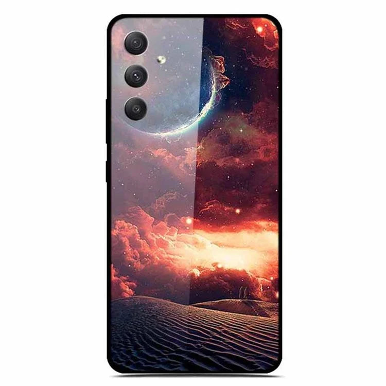 For Samsung Galaxy A35 5G Case Pattern Printing Tempered Glass Anti-Scratch Cell Phone Cover