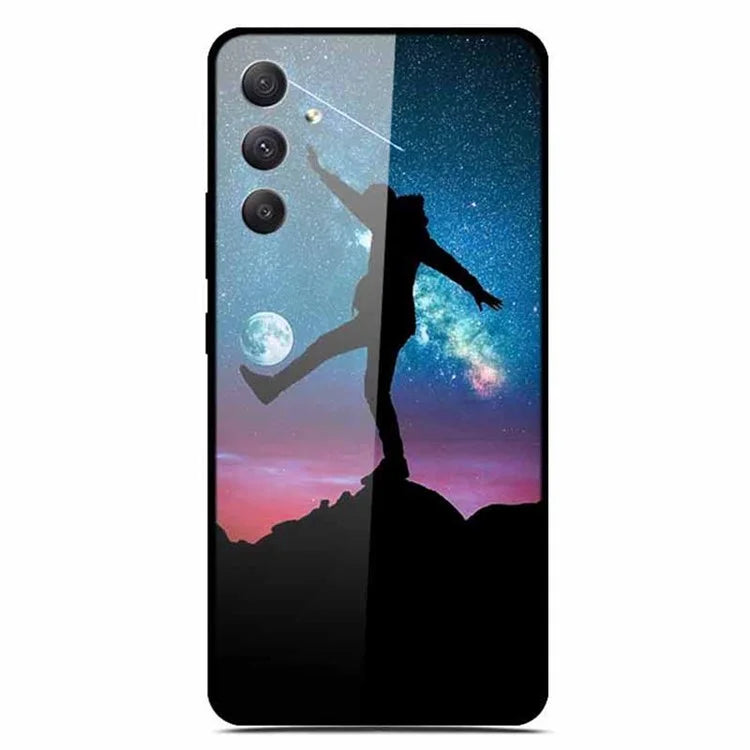 For Samsung Galaxy A35 5G Case Pattern Printing Tempered Glass Anti-Scratch Cell Phone Cover