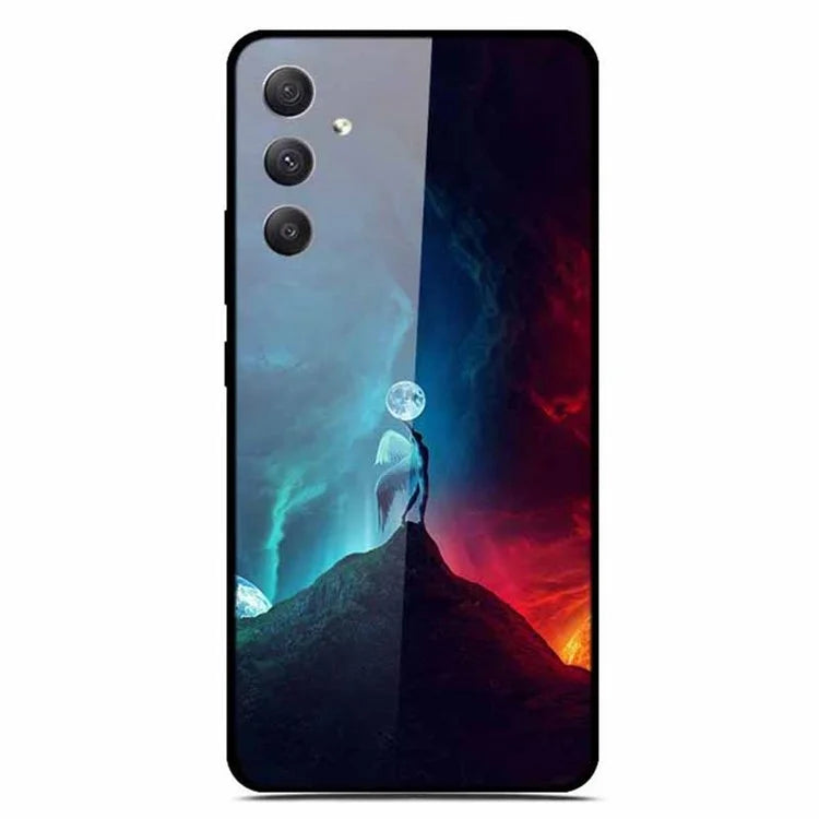 For Samsung Galaxy A35 5G Case Pattern Printing Tempered Glass Anti-Scratch Cell Phone Cover