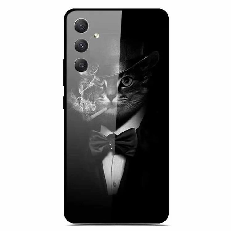 For Samsung Galaxy A35 5G Case Pattern Printing Tempered Glass Anti-Scratch Cell Phone Cover