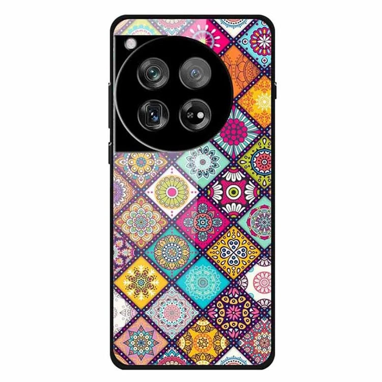 For OnePlus 12 5G Phone Case Pattern Printing Tempered Glass Shockproof Cover