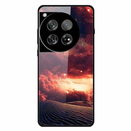 For OnePlus 12 5G Phone Case Pattern Printing Tempered Glass Shockproof Cover