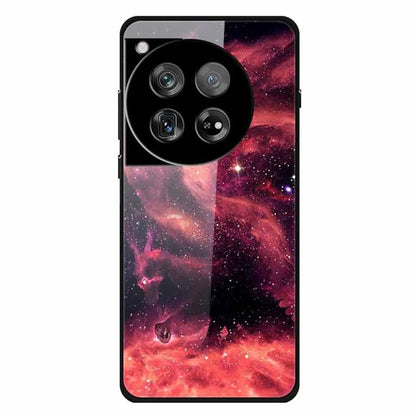 For OnePlus 12 5G Phone Case Pattern Printing Tempered Glass Shockproof Cover
