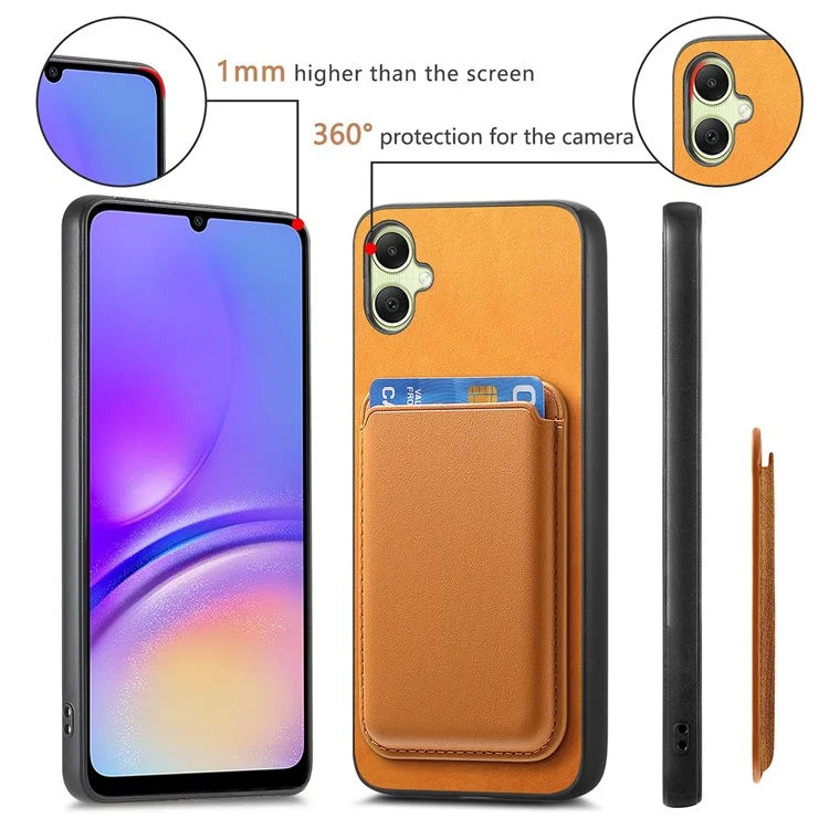 B2 For Samsung Galaxy A05 4G Cover Leather+TPU Phone Case with Magnetic Card Bag