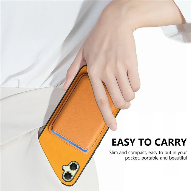 B2 For Samsung Galaxy A05 4G Cover Leather+TPU Phone Case with Magnetic Card Bag