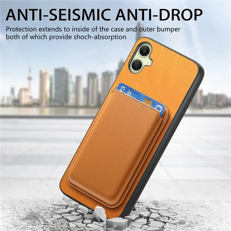 B2 For Samsung Galaxy A05 4G Cover Leather+TPU Phone Case with Magnetic Card Bag