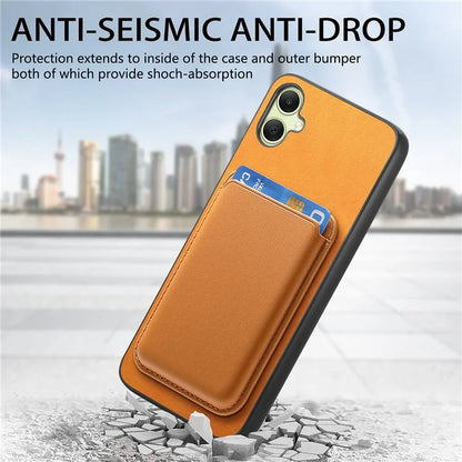 B2 For Samsung Galaxy A05 4G Cover Leather+TPU Phone Case with Magnetic Card Bag