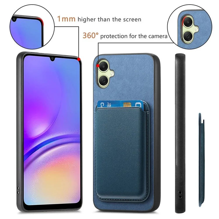 B2 For Samsung Galaxy A05 4G Cover Leather+TPU Phone Case with Magnetic Card Bag