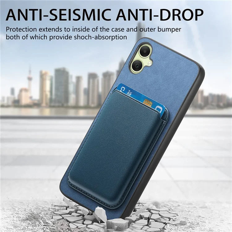 B2 For Samsung Galaxy A05 4G Cover Leather+TPU Phone Case with Magnetic Card Bag