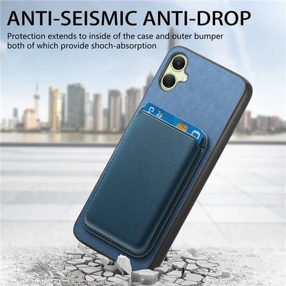 B2 For Samsung Galaxy A05 4G Cover Leather+TPU Phone Case with Magnetic Card Bag